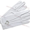 Gants blancs coton avec Broderie motif Équerre Compas argent