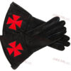 Gants noirs à crispin cuir Chevalier du Temple - KT
