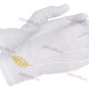 Gants blancs coton avec Broderie motif Acacia or