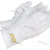 Gants blancs coton avec Broderie motif Lac d'amour or
