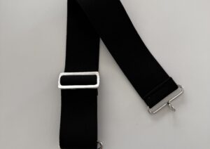 Rallonge Élastique Noire de ceinture de tablier maçonnique  - fermoir argenté