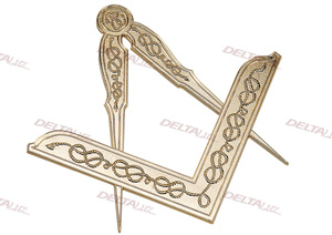 ACLEQCOM-equerre_et_compas_metal_maconnique Objet métallique décoratif : Équerre et Compas maçonniques